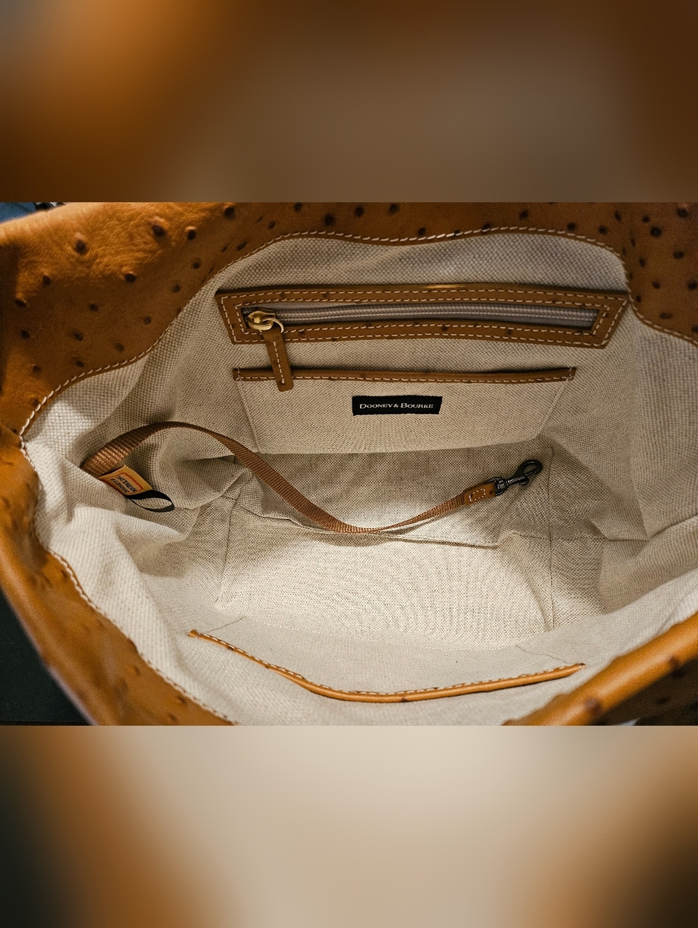 Dooney & Bourke Ostrich Logo Lock Hobo - Picture 11 of 11